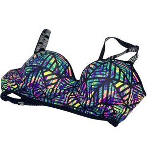 Victoria’s Secret PINK Everydaywear Bra XS/TP Neon Geometric Print Lightly Lined